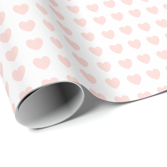 HAMbyWG - Gift Wrap - Tiny Peachy Pink Hearts 1 (Roll Corner)