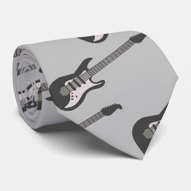 HAMbyWG - Gray Guitars Tie (Rolled)