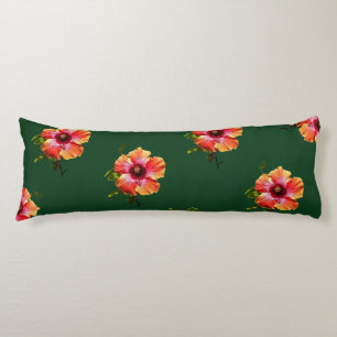 HAMbyWG - Hawaiin Hibiscus on Dark Green Body Cushion