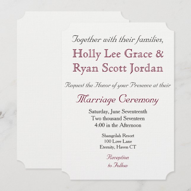 HAMbyWG - Invitation w/Envelope Black w/Red (Front/Back)