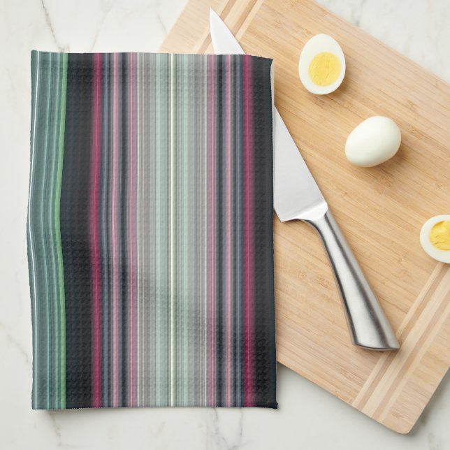 HAMbyWG - Kitchen Towel - Tourmaline Stripe (Quarter Fold)