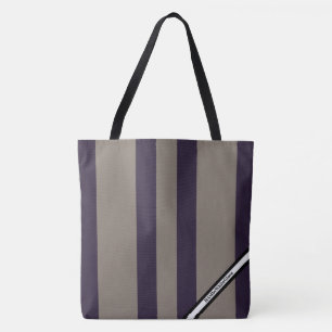 HAMbyWG - LG Tote Bag - Lavender Stripe W Logo