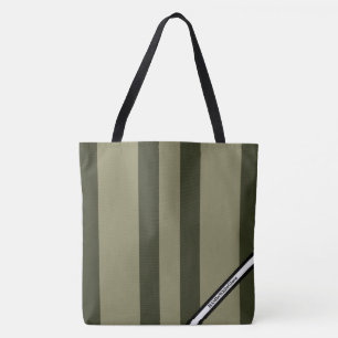 HAMbyWG - LG Tote Bag - Thyme Green Stripe W Logo