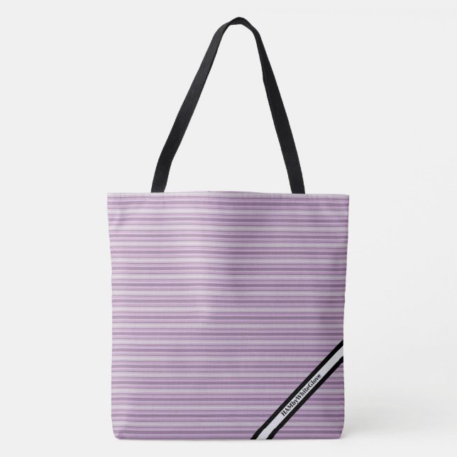 HAMbyWG - LG Tote Bag - Violet Horizontal Stripes (Front)