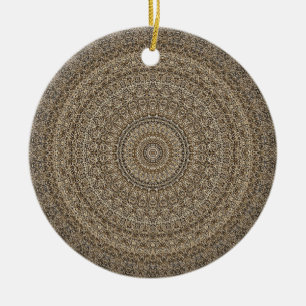 HAMbyWG - Mandala in tan Ceramic Tree Decoration