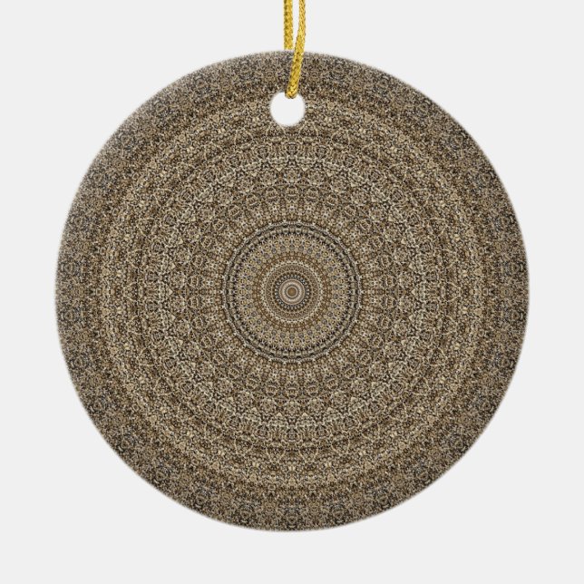 HAMbyWG  - Mandala in tan Ceramic Tree Decoration (Front)