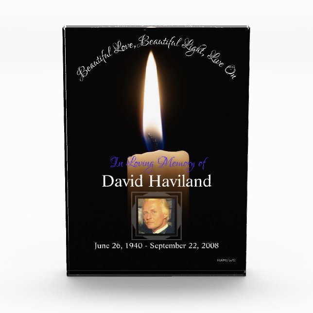 HAMbyWG Memorial Candle Acrylic Photo Block (Front)