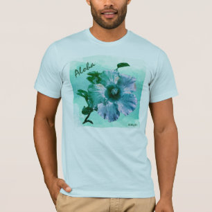 HAMbyWG - Men's Aqua Hawaiin Hibiscus T-Shirt