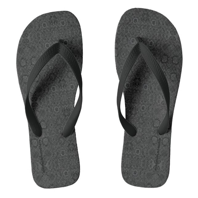HAMbyWG - Men's Flip Flops -Charcoal/Black Tribal (Footbed)