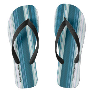 HAMbyWG - Mens Flip-Flops Teal & White Flip Flops