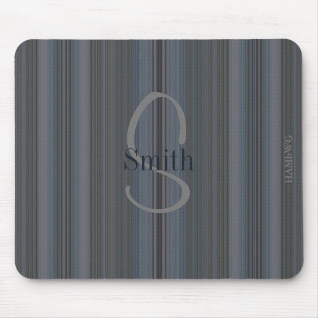 HAMbyWG - Monogram Mouse Pad  Blue Stripe (Front)