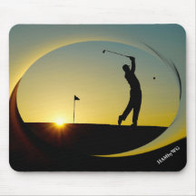 HAMbyWG - Mouse Pad - Golfer at Dusk