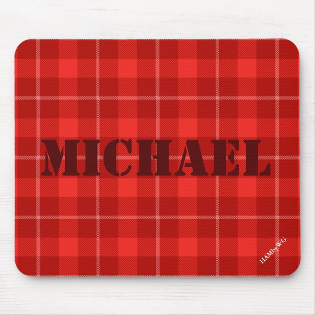 HAMbyWG - Mouse Pad - Red Plaid (Front)