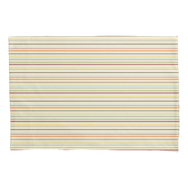 HAMbyWG Pair of Pillowcases, Standard Multi Stripe Pillowcase (Front-Left)
