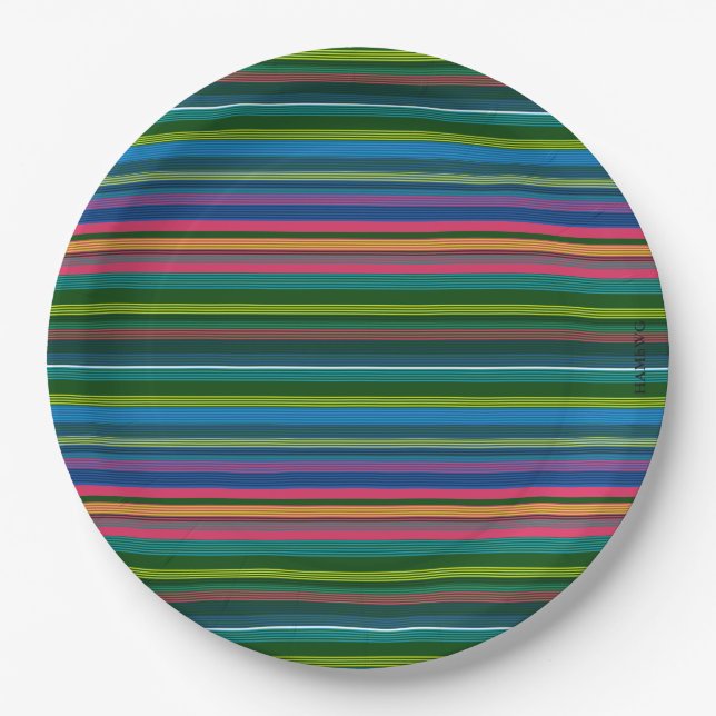 HAMbyWG - Paper Plate - Multi- Colour Stripe (Front)