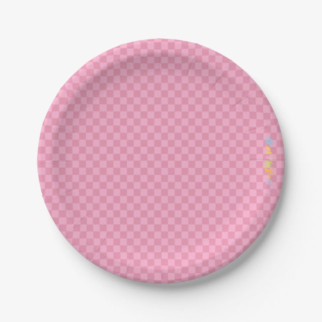 HAMbyWG - Paper Plate - Pink Gingham (Front)