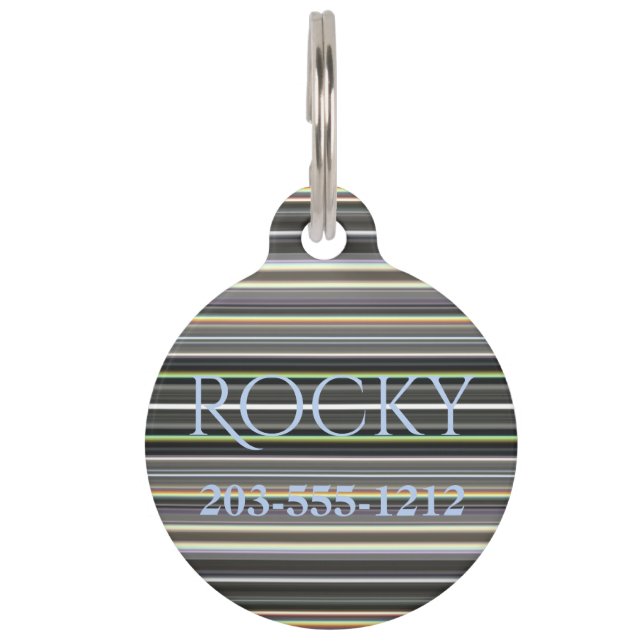 HAMbyWG - Pet Name Tag - Diamond Stripe (Front)