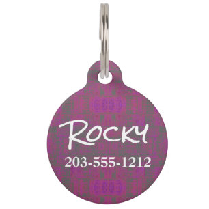 HAMbyWG - Pet Name Tag - Pink Distressed