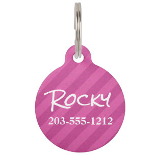 HAMbyWG - Pet Name Tag - Pink Stripe
