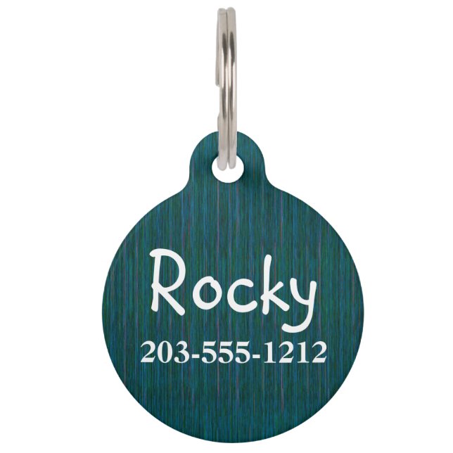 HAMbyWG - Pet Name Tag - Teal Mix of Colours (Front)