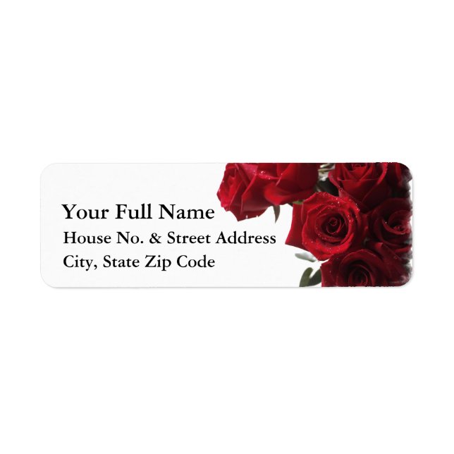 HAMbyWG - Return Address Label - Red Roses (Front)