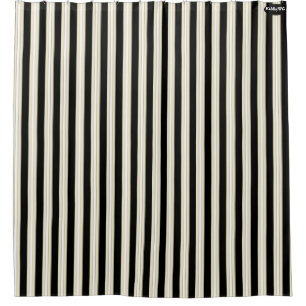 HAMbyWG - Shower Curtain - Bl/Wh/Crm Stripe