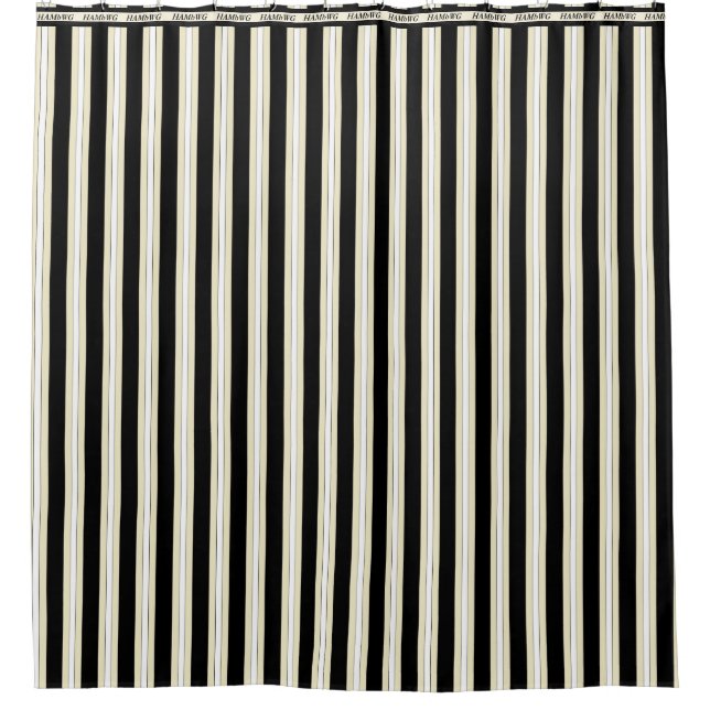 HAMbyWG - Shower Curtain - Bl/Wh/Crm Stripe (Front)