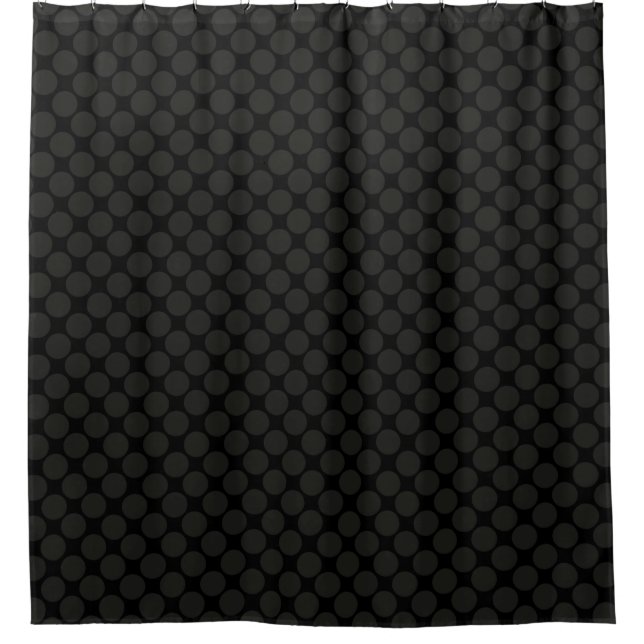 HAMbyWG - Shower Curtain - Black Polka Dots (Front)