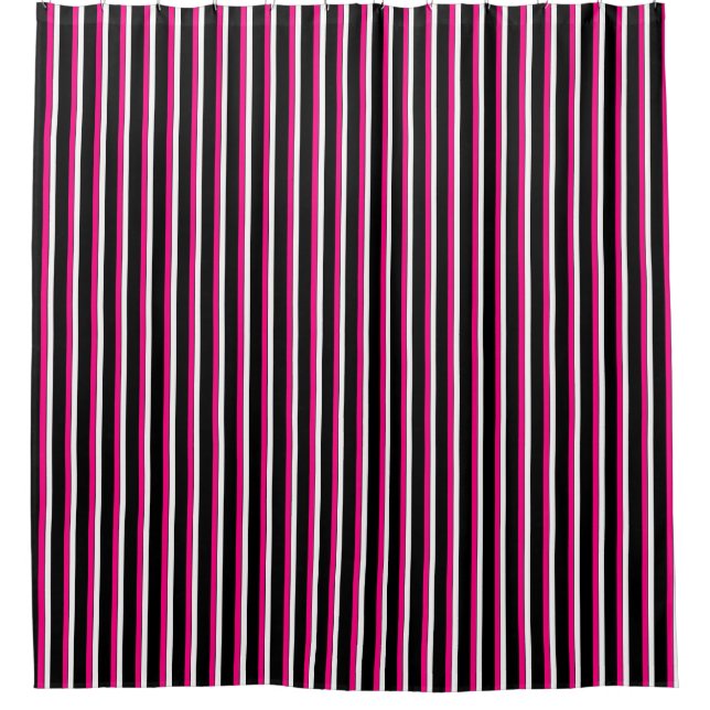 HAMbyWG - Shower Curtain - Blk/Pink/Wh Stripe (Front)