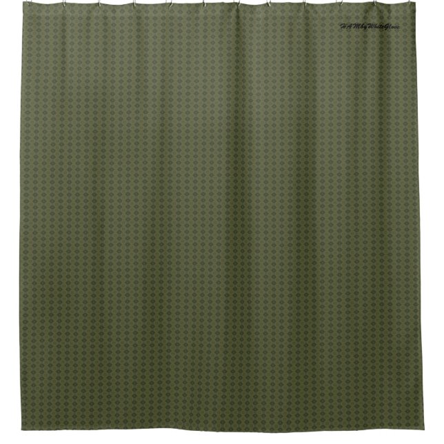 HAMbyWG - Shower Curtain - Olive Tiny Diamond (Front)