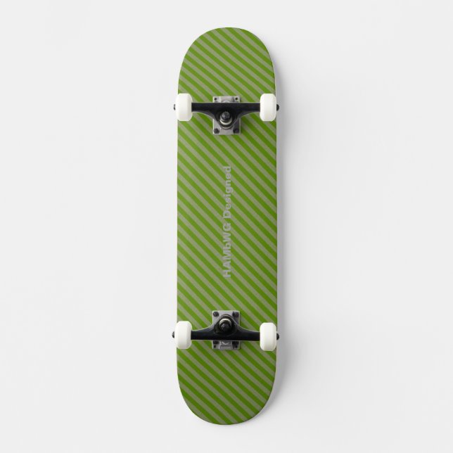 HAMbyWG - Skateboard - Greem Diagonal Stripes (Front)