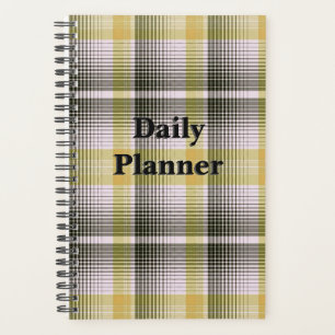 HAMbyWG - Small Daily Planner - Gold & Black Plaid