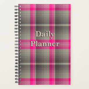 HAMbyWG - Small Daily Planner - Pink/ Black Plaid