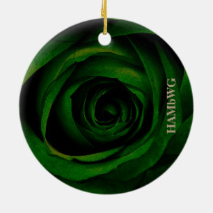 HAMbyWG Square Ornament - Green Rose