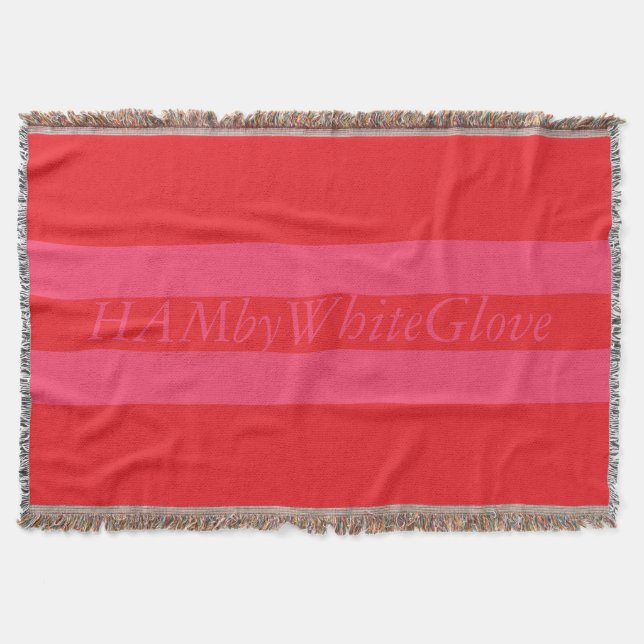 HAMbyWG - Throw Blanket Bright Red &  Pink Logo (Front)