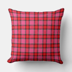 HAMbyWG - Throw Pillow 20" - Pink Red Plaid