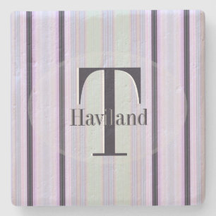 HAMbyWG Violet & Brown Stripe Stone Coaster