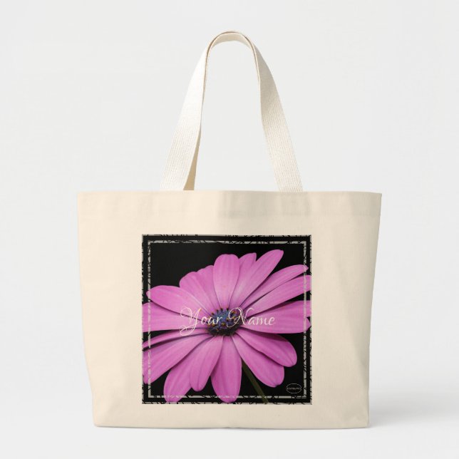 HAMbyWG - Violet Daisy Flowers Large Tote Bag (Front)