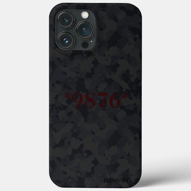 HAMbyWG  Xtreme Phone Case -  Black Camouflage (Back)