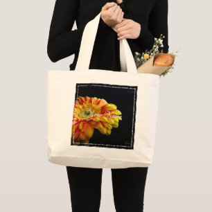 HAMbyWG - Yellow Orange Gerber Daisy Large Tote Bag