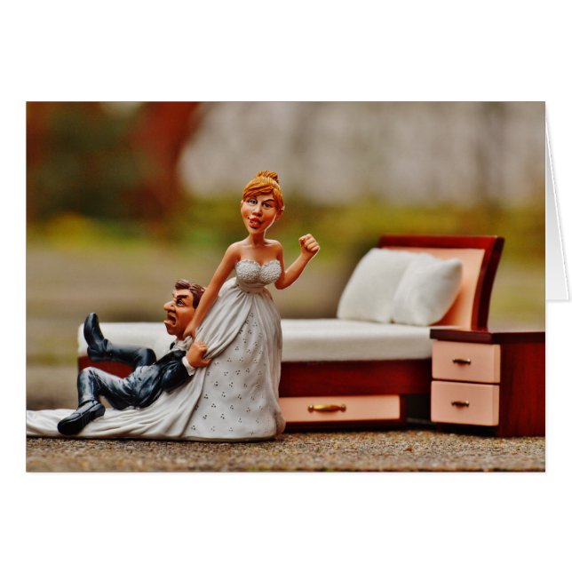 HAMbyWhiteGlove - Card - Bride & Groom Humour (Front Horizontal)