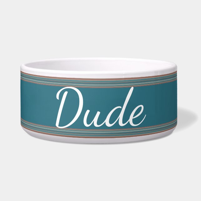 HAMbyWhiteGlove - Dog food Bowl - Teal Green (Front)