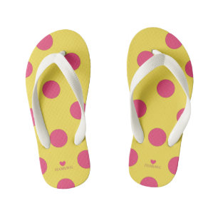 HAMbyWhiteGlove - Flip - Flops - Pink Polka Dots Kid's Flip Flops