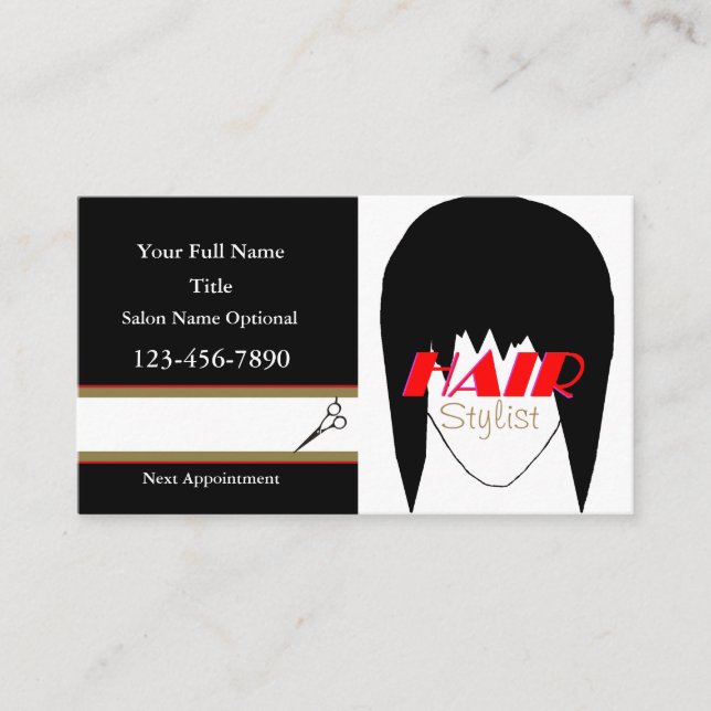 HAMbyWhiteGlove - Hair Stylist Business Card (Front)