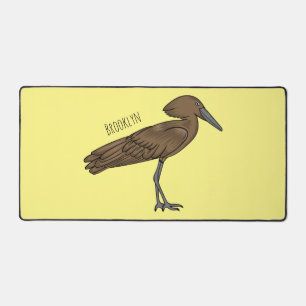 Hamerkop bird cartoon illustration  desk mat