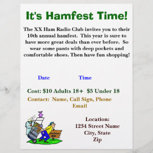 Hamfest Flyers 2-sided to Customise As You Need