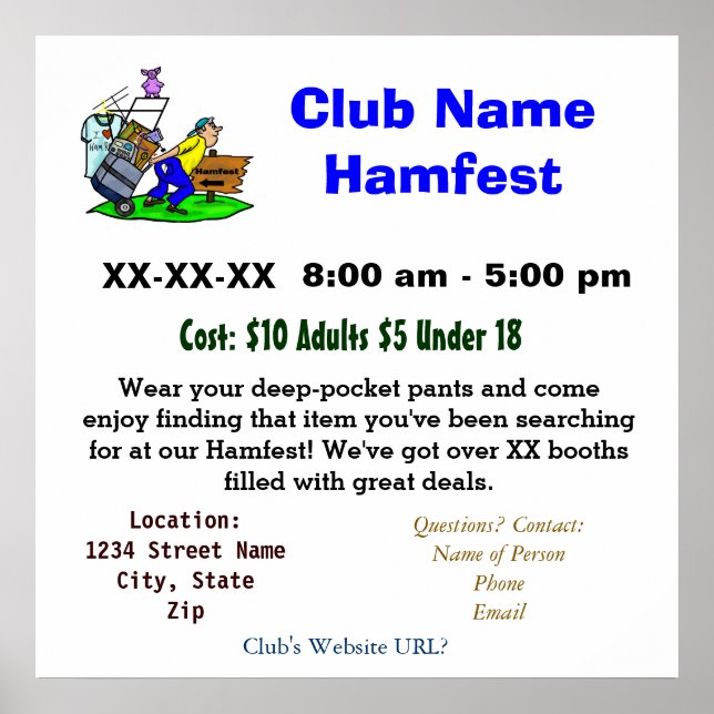 Hamfest Promotional Poster   Customise It! (Front)