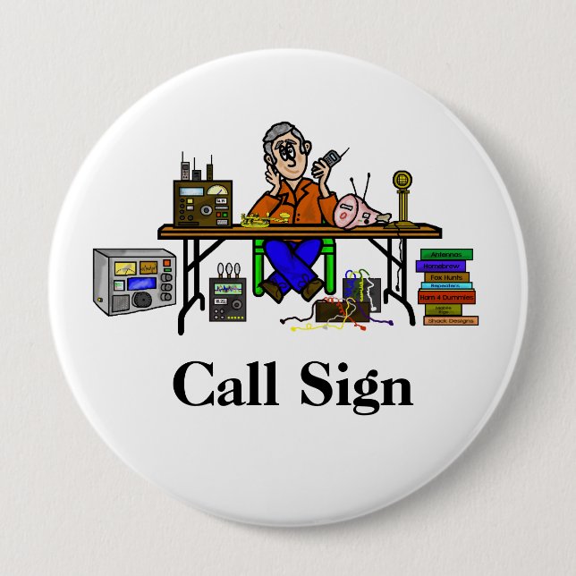 Hamfest Seller Ham Radio Button Customise It! (Front)