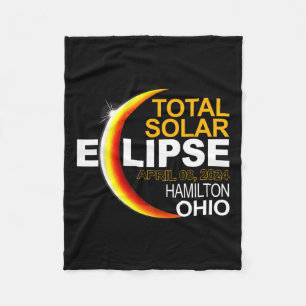 Hamilton 2024 Solar Eclipse 2024 040824 Eclipse  Fleece Blanket