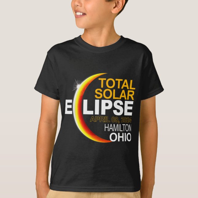 Hamilton 2024 Solar Eclipse 2024 040824 Eclipse  T-Shirt (Front)